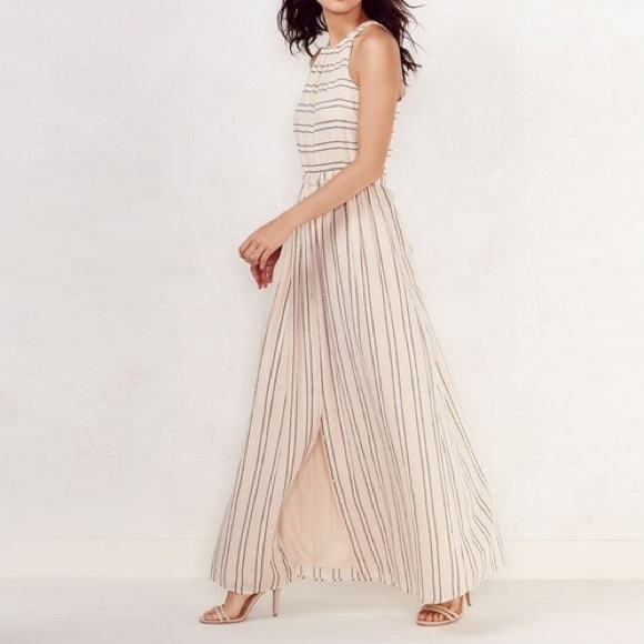 pink linen maxi dress